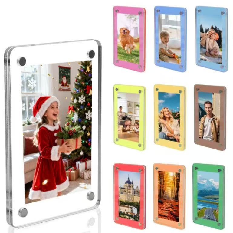 10 Pack Acrylic Magnetic Picture Frames for Fridge