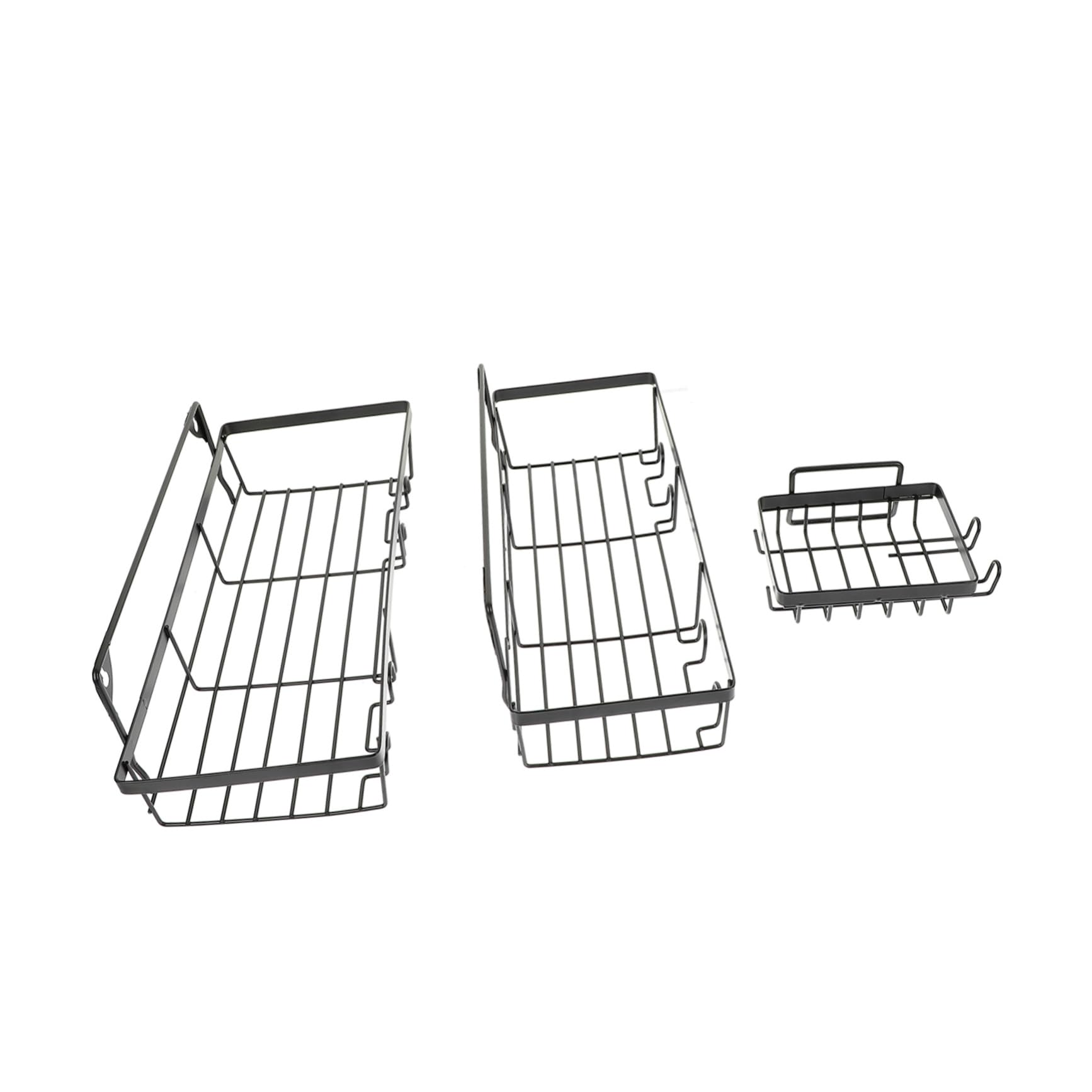Gatuida 3 pezzi Portasapone Doccia Nero Foratura Organizer per Shampoo e Accessori Mensole Resistenti e Facili da per Uso