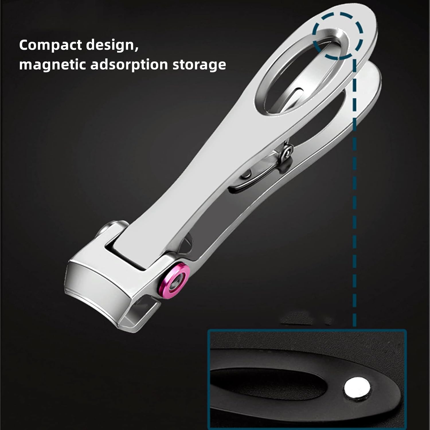 Nail Clippers Nippers Big Opening for Thick Stainless Steel Cutter Toenail Fingernail Manicure Trimmer Tools EDC (Black 2-pcs Set(L)) : Beauty & Personal Care