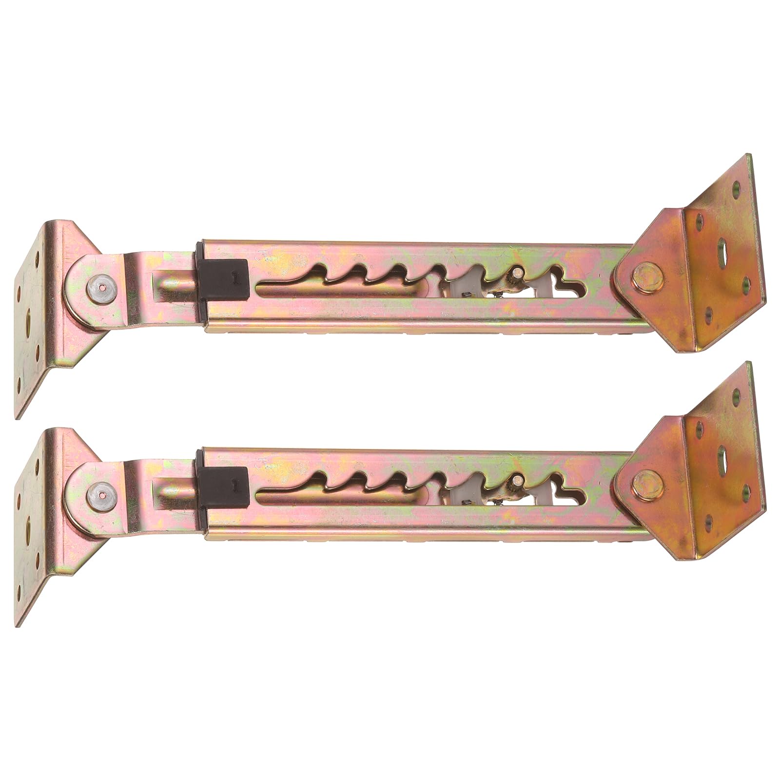 sourcing map 2Pcs 7-Gear Adjustable Lifting Bracket, Adjustable Angle Hinge Lift Rod Mechanism for Sofa Bed Massage Table Cabinet Wardrobe, Square Double End Color Zinc — image 1