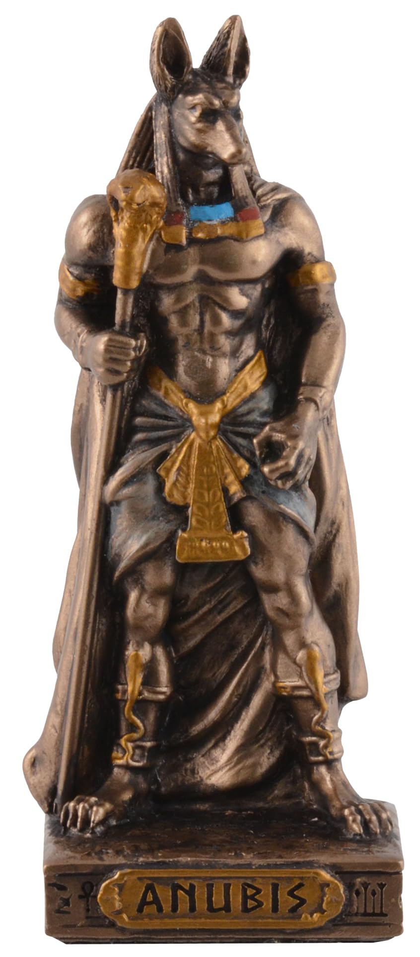 Egyptian God Anubis Miniature, Bronze/Coloured by Veronese