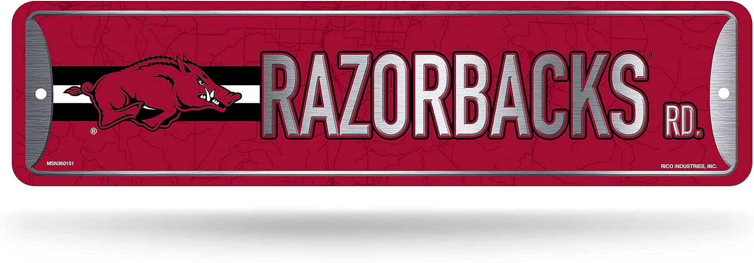 Rico Industries NCAA Metal Street Sign Metal Street Sign 4" x 15" Home Décor - Bedroom - Office - Man Cave