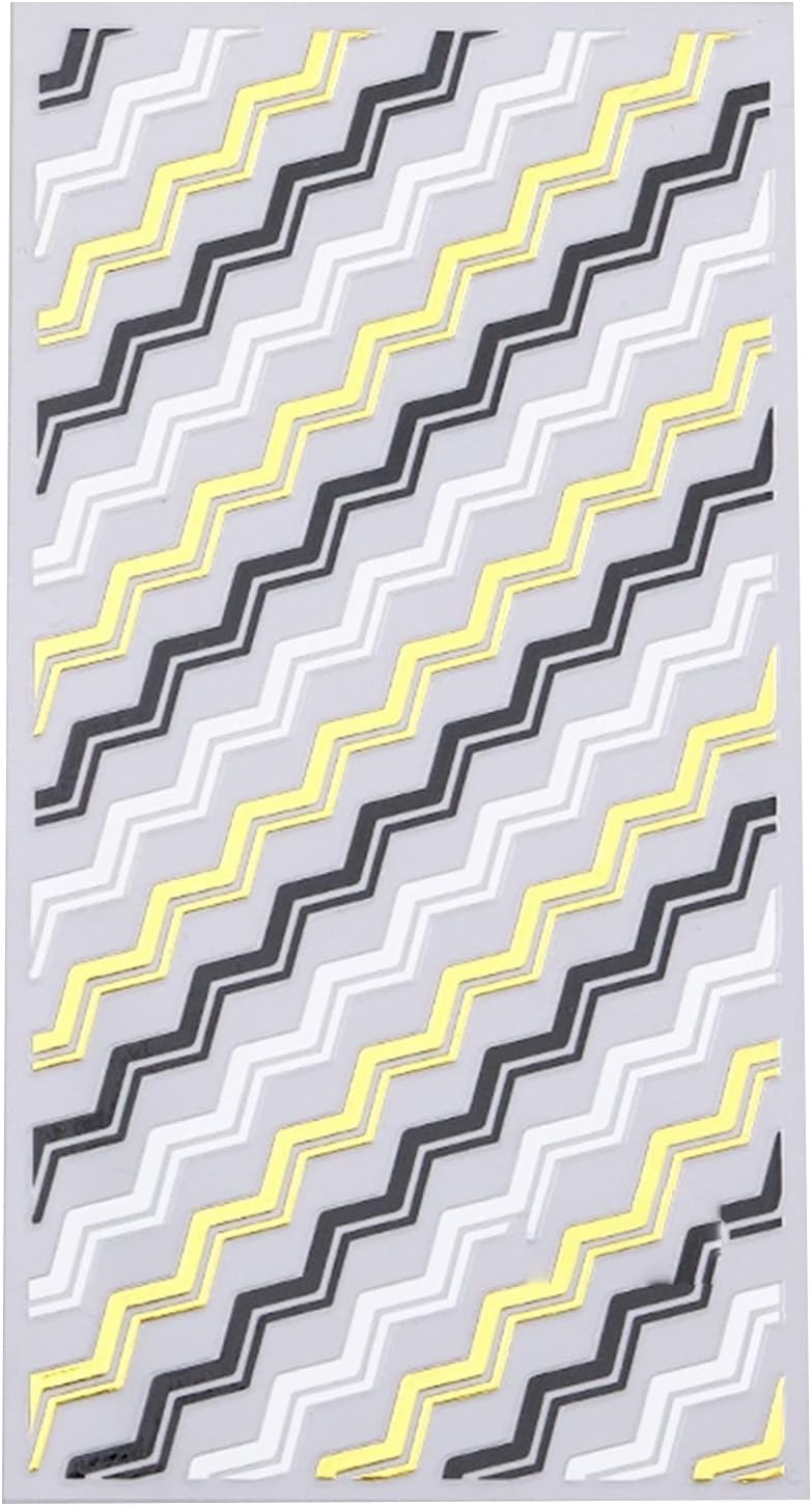 WZRY Nail Sticker, 6 Sheet Curve Stripe Lines Nails Stickers Gradient Adhesive Striping Tape Decal Decoration (Color : 6 Sheet) : Beauty & Personal Care