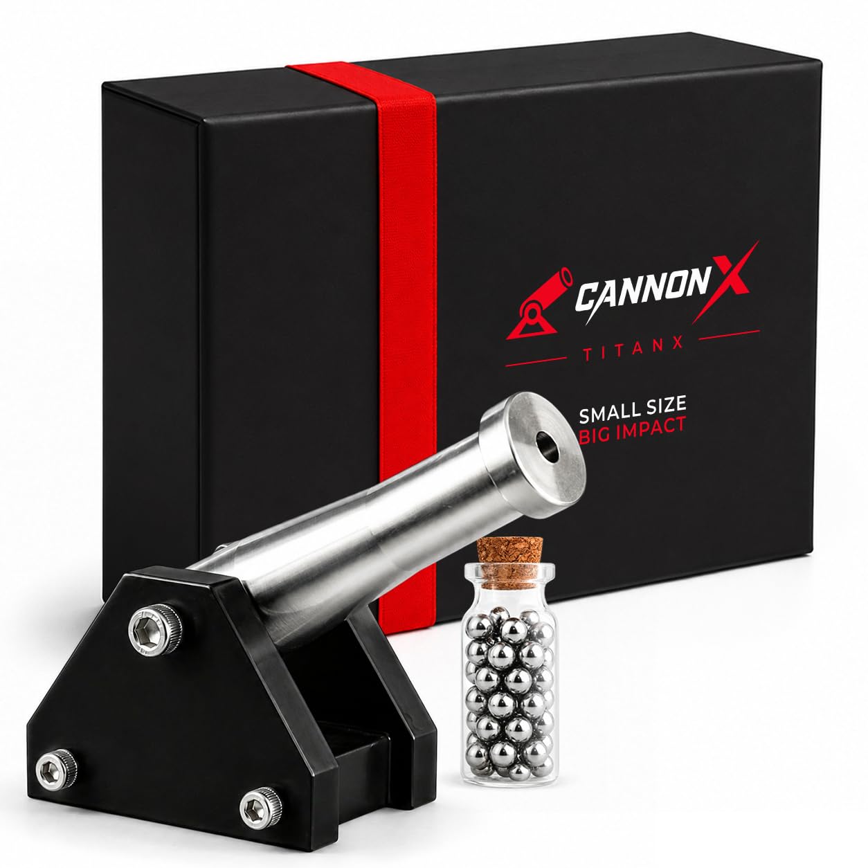 CANNONX Titan-X Mini Cannon Showpiece | Premium Metal Desk Decor | 304 Stainless Steel Barrel & Aluminium Base | Military Gift for Men | Obsidian Black-image-8