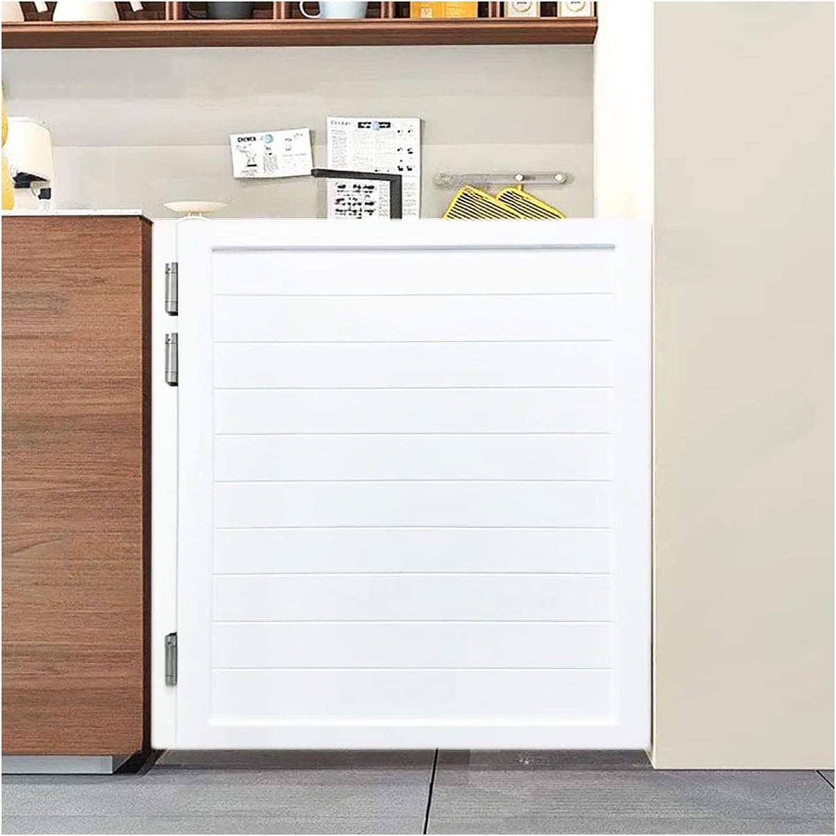 Porte Battante, Porte de Saloon Simple en Bois 80x90cm Charnières Incluses pour Cuisine Magasin Entrée Cloison Pub, Finition peinte, Blanc
