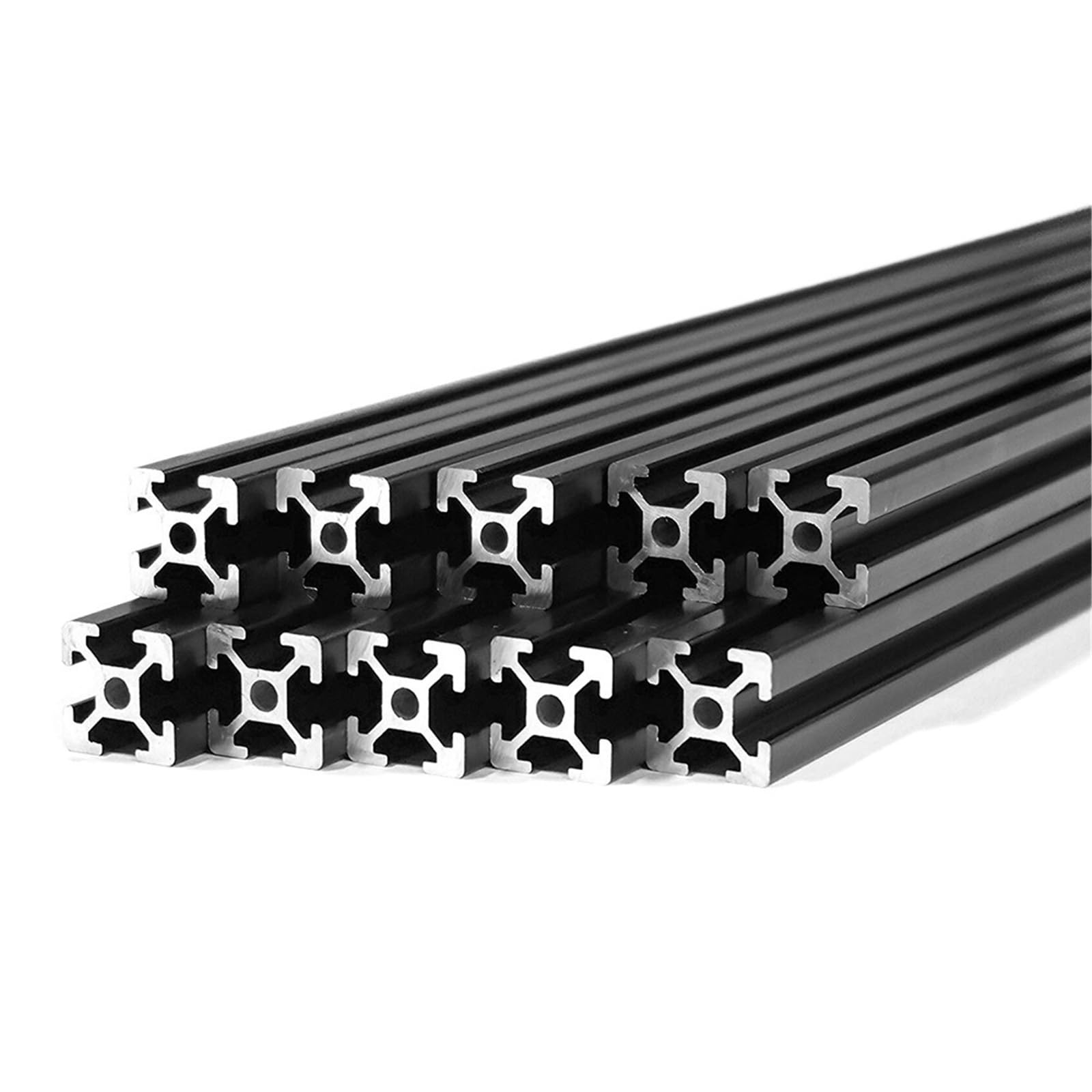Perfil de extrusión de aluminio, tubo cuadrado de 20 x 20 mm, ranura en T para marcos, soportes y sistemas de estanterías