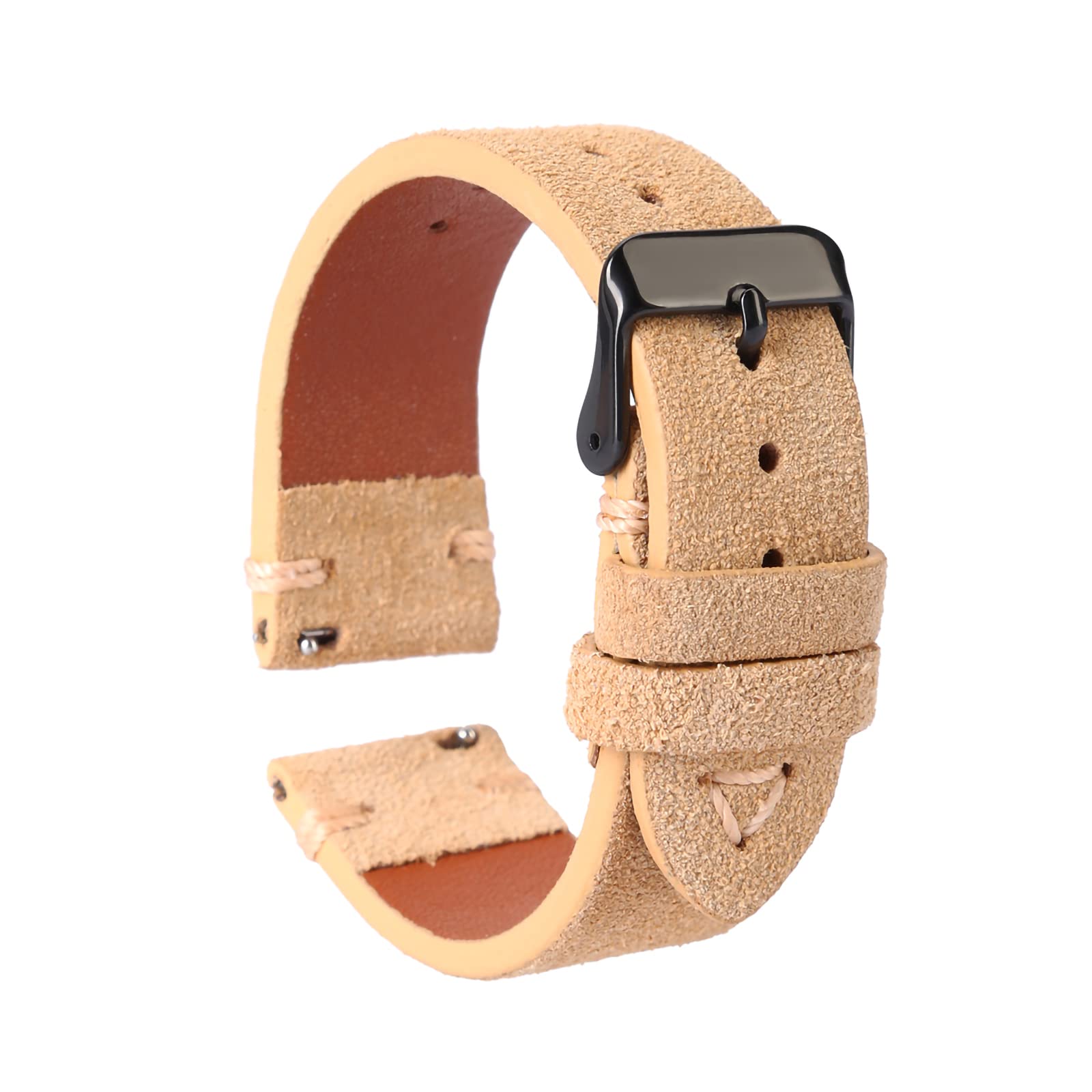 WOUKUP Quick Release Suede Leather Watch Bands Vintage Watchband for Men Watch Strap 18mm 19mm 20mm 21mm 22mm 24mm