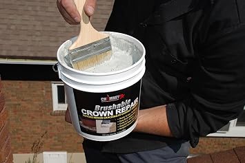 ChimneyRx 300014 Brushable Chimney Crown Repair Elastomeric & Waterproof Coating for Crowns & Masonry - Fast-Setting & Long-Lasting Protection Crack & Leak Prevention - 1 Gallon