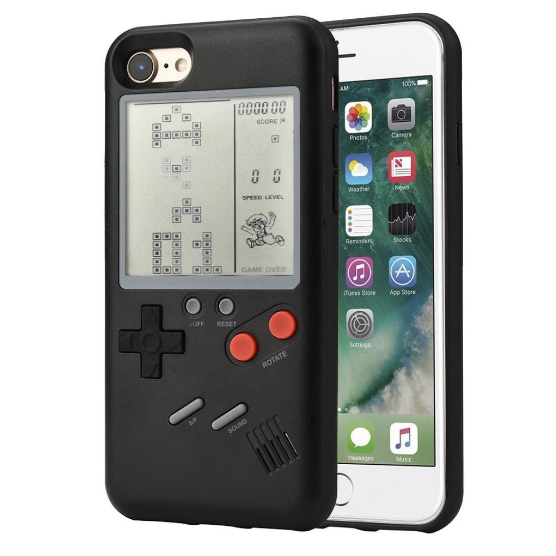Wanle Gameboy Mobile Cover with Real Tetris Game Installed for iPhone 7/8  Plus-Black GB002_Black