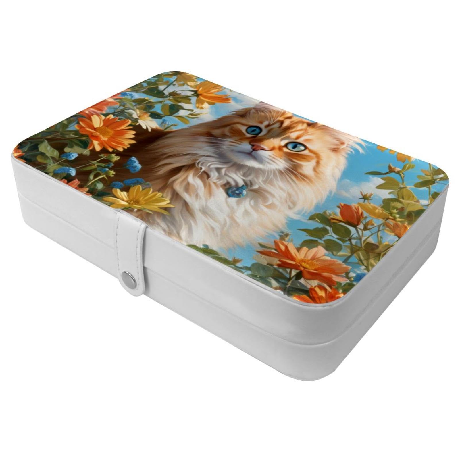 Boîte à bijoux pour femme, étui compact aux finitions soignées avec boucle en métal