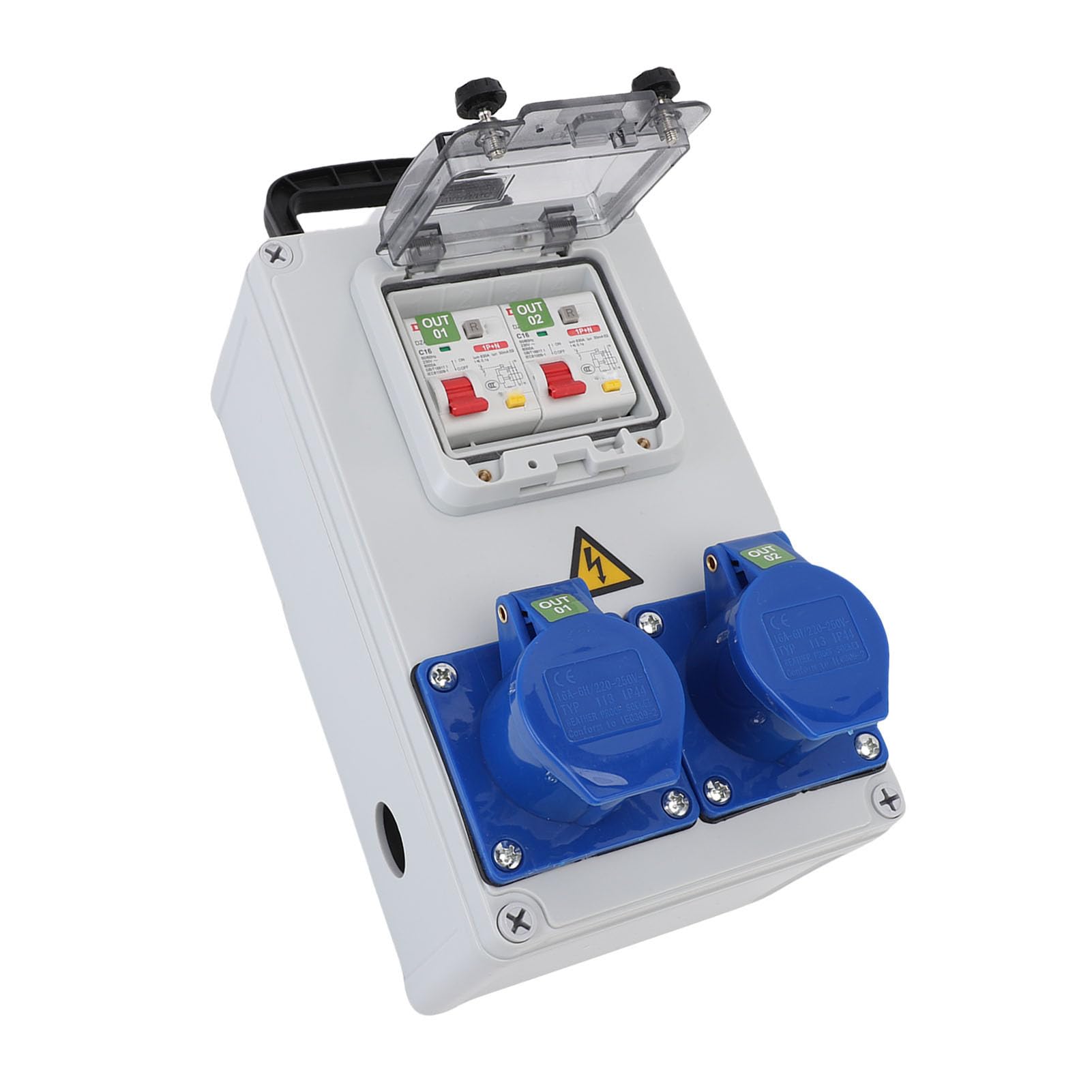Scatola di Derivazione Industriale Portatile, Scatola di Distribuzione Presa Interruttore Elettrico IP44-67 Ritardante Resistente Agli Urti, Ideale per Fabbrica di Officine da Cantiere