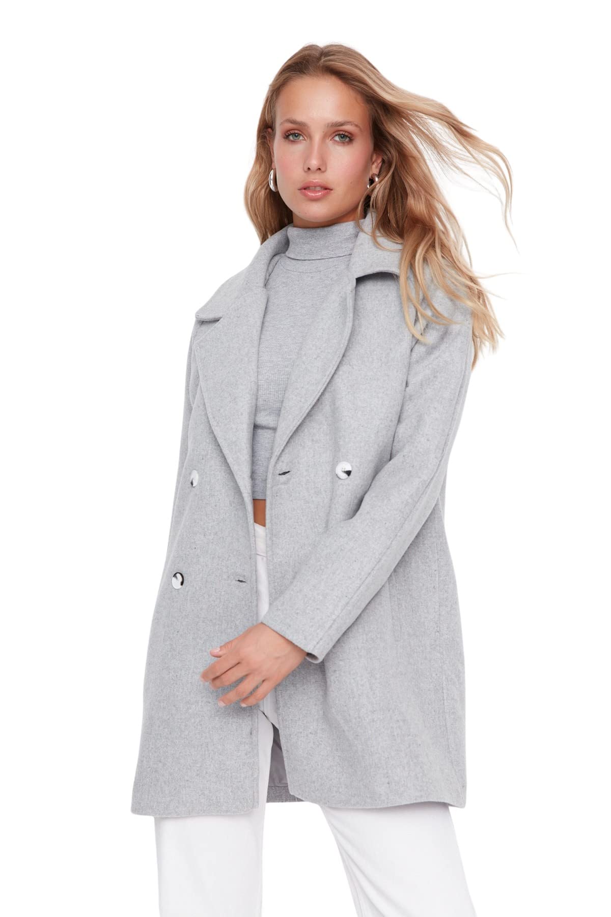 Trendyol Women Regular fit Basic Cache-coeur Woven Coat