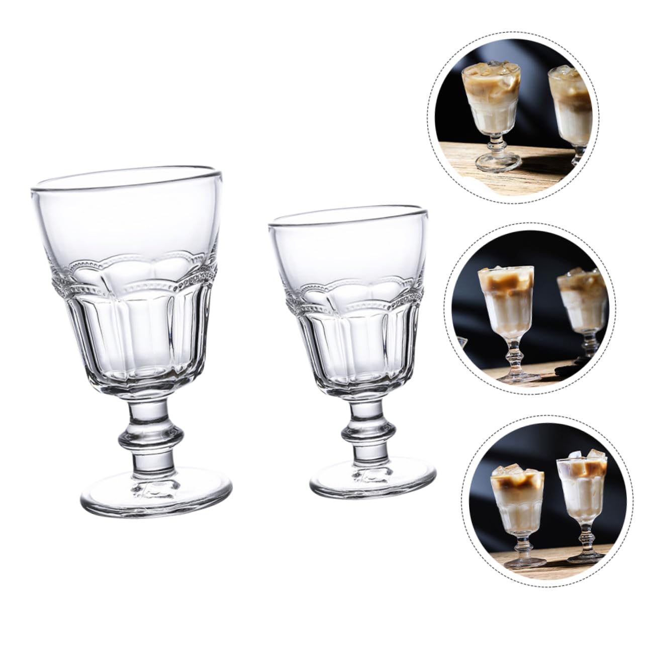 Cabilock 2 Juegos Taza De Helado Whisky Rojo Envases De Helado Tazas Pequeñas De Parfait Botellas Piscina Nimiedad Copas Fiesta Martini Vaso De Vino Vajilla Vidrio Transparent 2 Piezas * 2