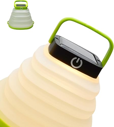 YARNOW Solar USB Charging Folding LED Camping Lantern Portable Collapsible Tent Light with Hanging Function for Outdoor Emergencies and Cozy Ambiance