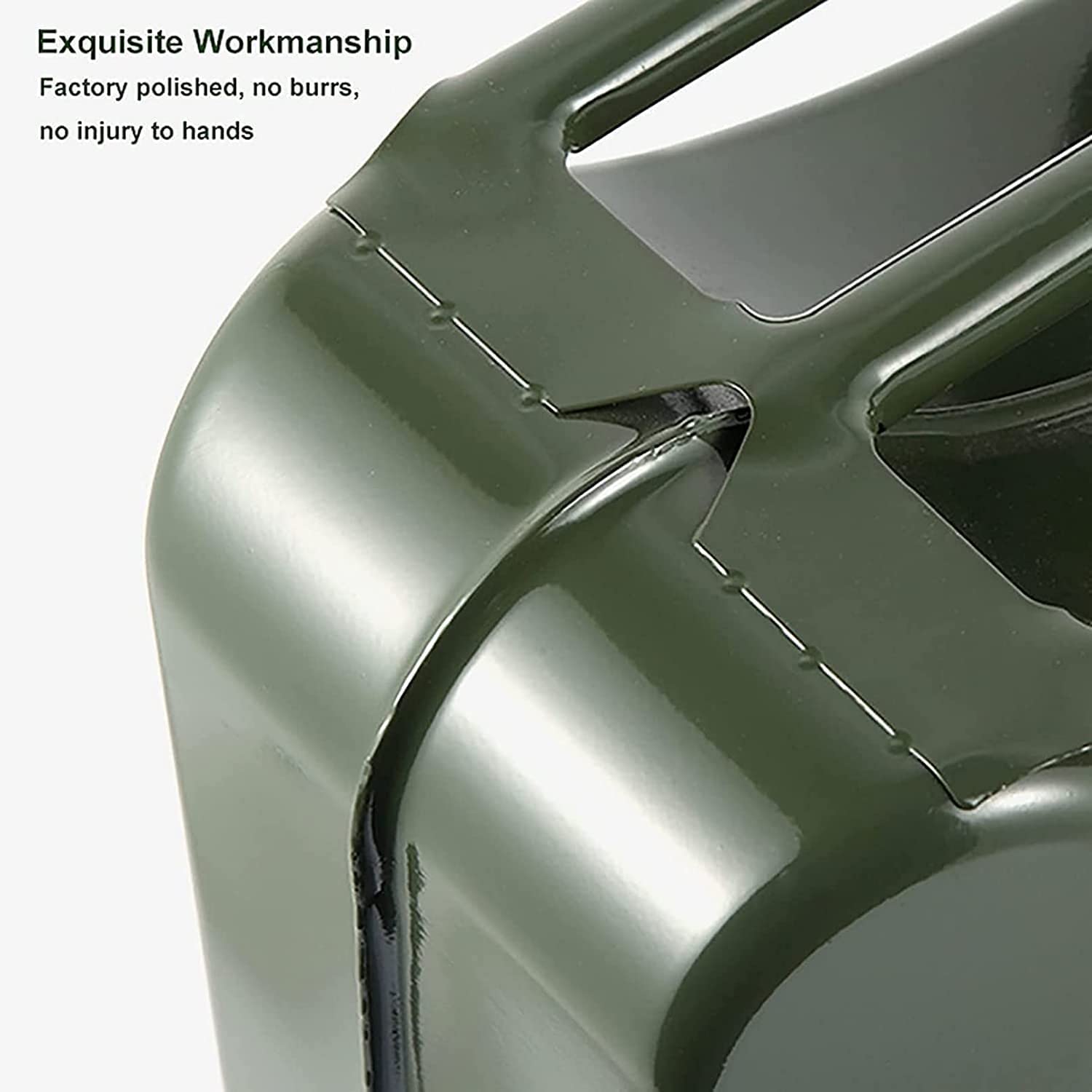 Bidón de gasolina de Metálico Recipientes gasoli Bidón de Metal verde de 10L for combustible, gasolina, diésel, aceite, bioetanol, bote portátil for coche, furgoneta, camión, motocicleta, tanque de ac