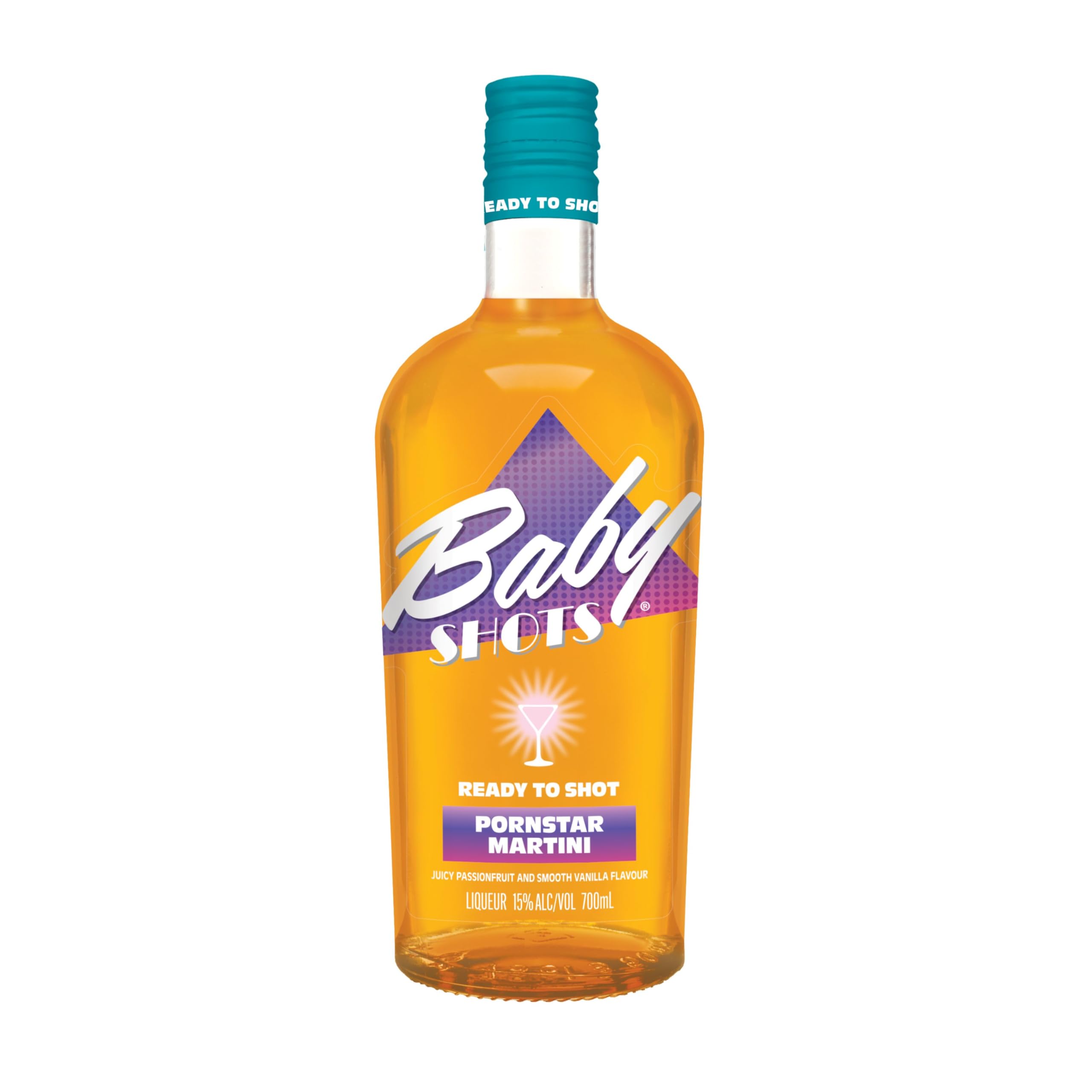 Baby Shots Pornstar Martini Flavoured - 70cl - Ready-to-Shot Passionfruit & Vanilla cocktail Liqueur, 30 Proof (15% ABV)