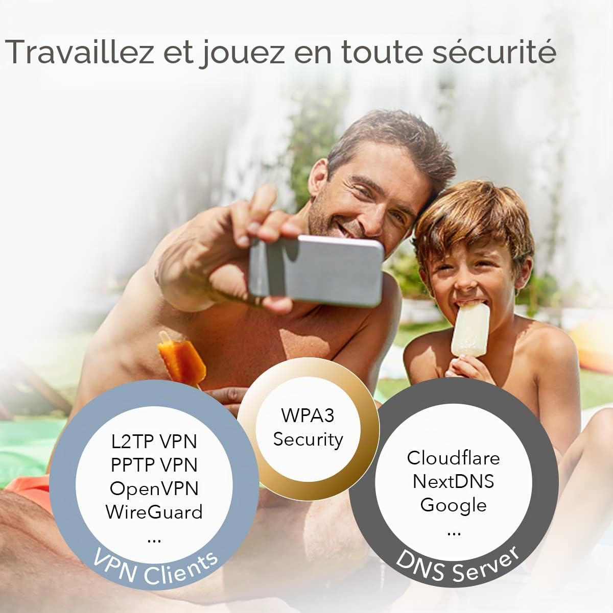 Cudy AC1200 Whole Home Mesh Lot de 1 routeurs WiFi Double Bande AC1200, Extension de portée, VPN, DNS au-Dessus TLS, IPv6, DDNS, M1200