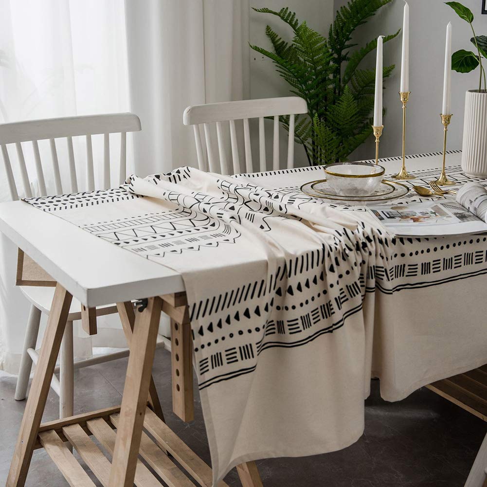 Tovaglia di Lino in Cotone Tovaglia da Tavolo Rettangolare da Cucina Lavabile Decorazione Domestica Tovaglietta da caffè Stuoia da Picnic all'aperto, 140 * 250cm