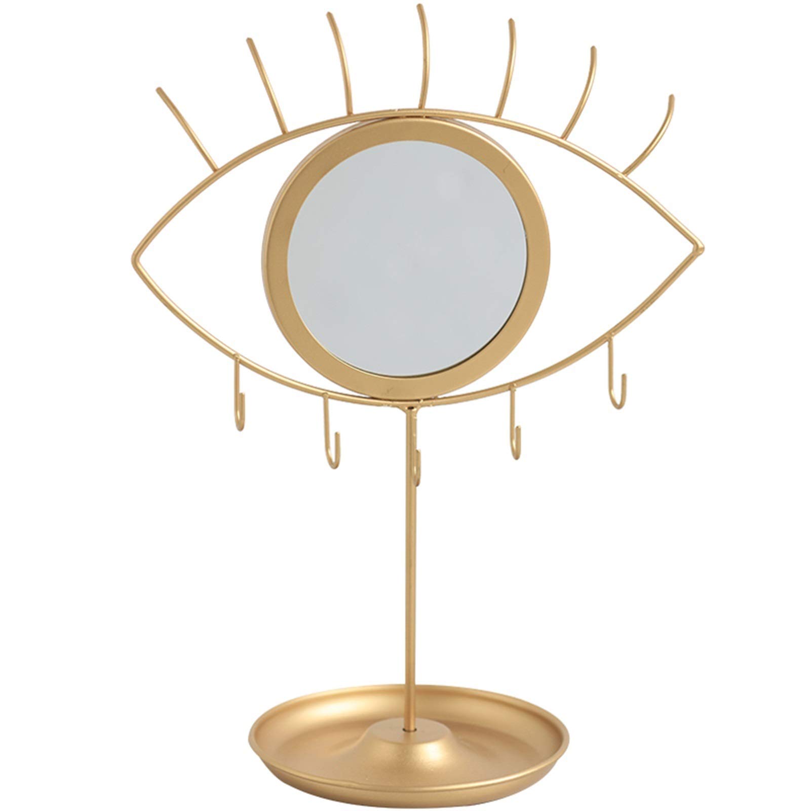 Jewelry Stand Organizer Display - Jewelery Display Stand with Eye Mirror for Chains/Pendants/Rings/Earrings/Watches/Bracelets Jewellery Tray