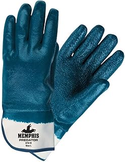 MCR Safety 9761RXL Predator Rough Finish Nitrile Coated Glove, X-Large, Blue (Pack of 12)