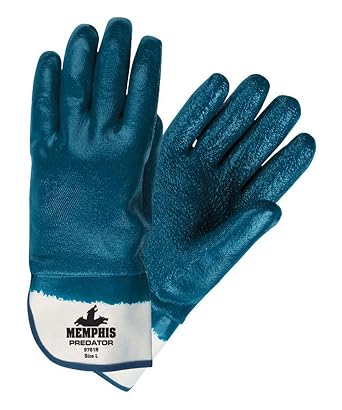 MCR Safety 9761RXL Predator Rough Finish Nitrile Coated Glove, X-Large, Blue Pack of 12