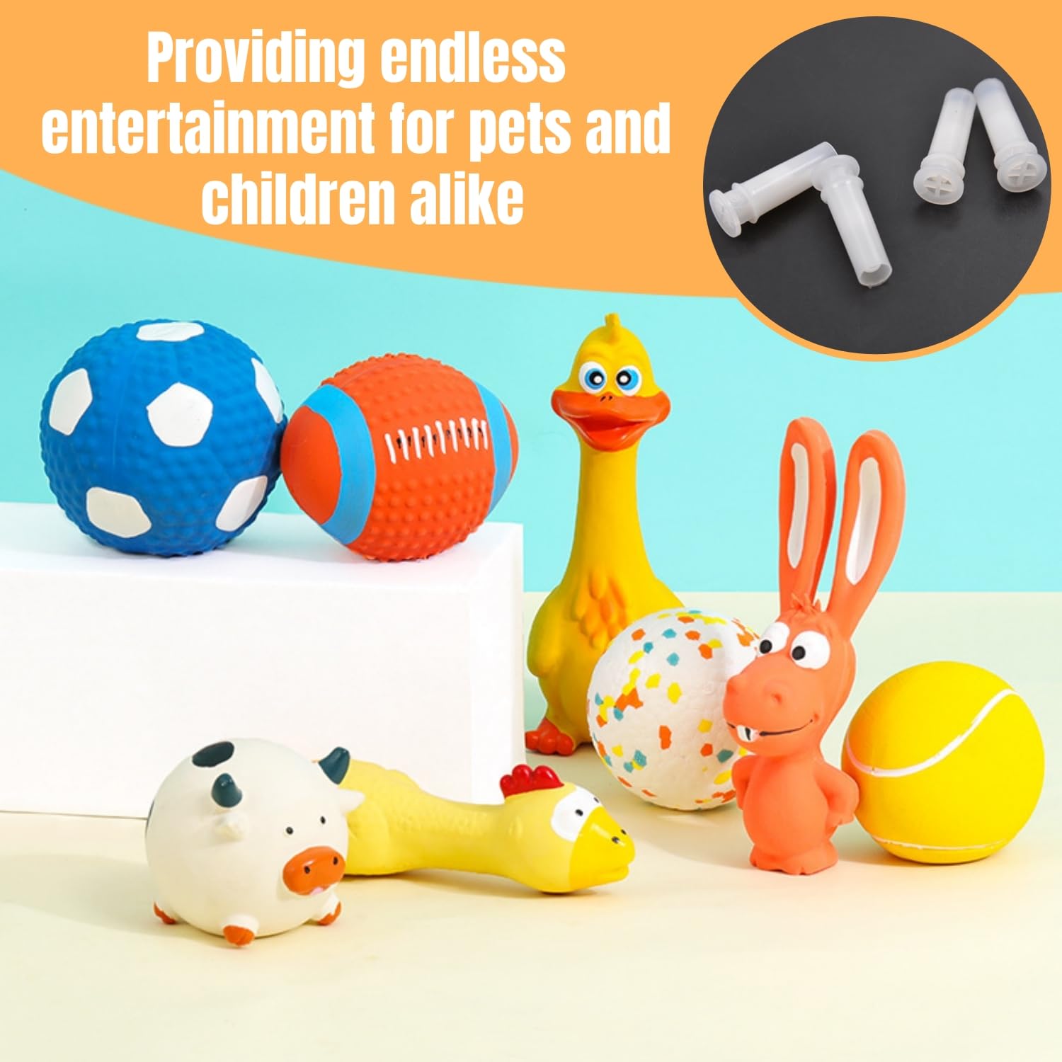 Tokaneit 80 Pièces BB Sifflet Remplacement, Squeaker Plastique Grelot, Couineurs en Plastique Transparent, Couineur pour Jouet, Générateur de Bruit pour Réparation et Remplacement des Jouets