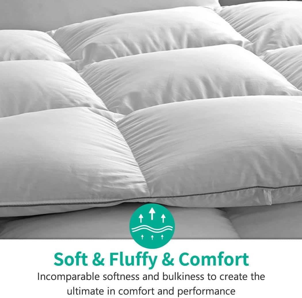 APSMILE Lussuoso piumone in fibre di piuma, per letto matrimoniale, per tutte le stagioni, ultra morbido, ad alta capacità di riempimento, collezione hotel, 963,9 g, soffice calore medio (172,7 x