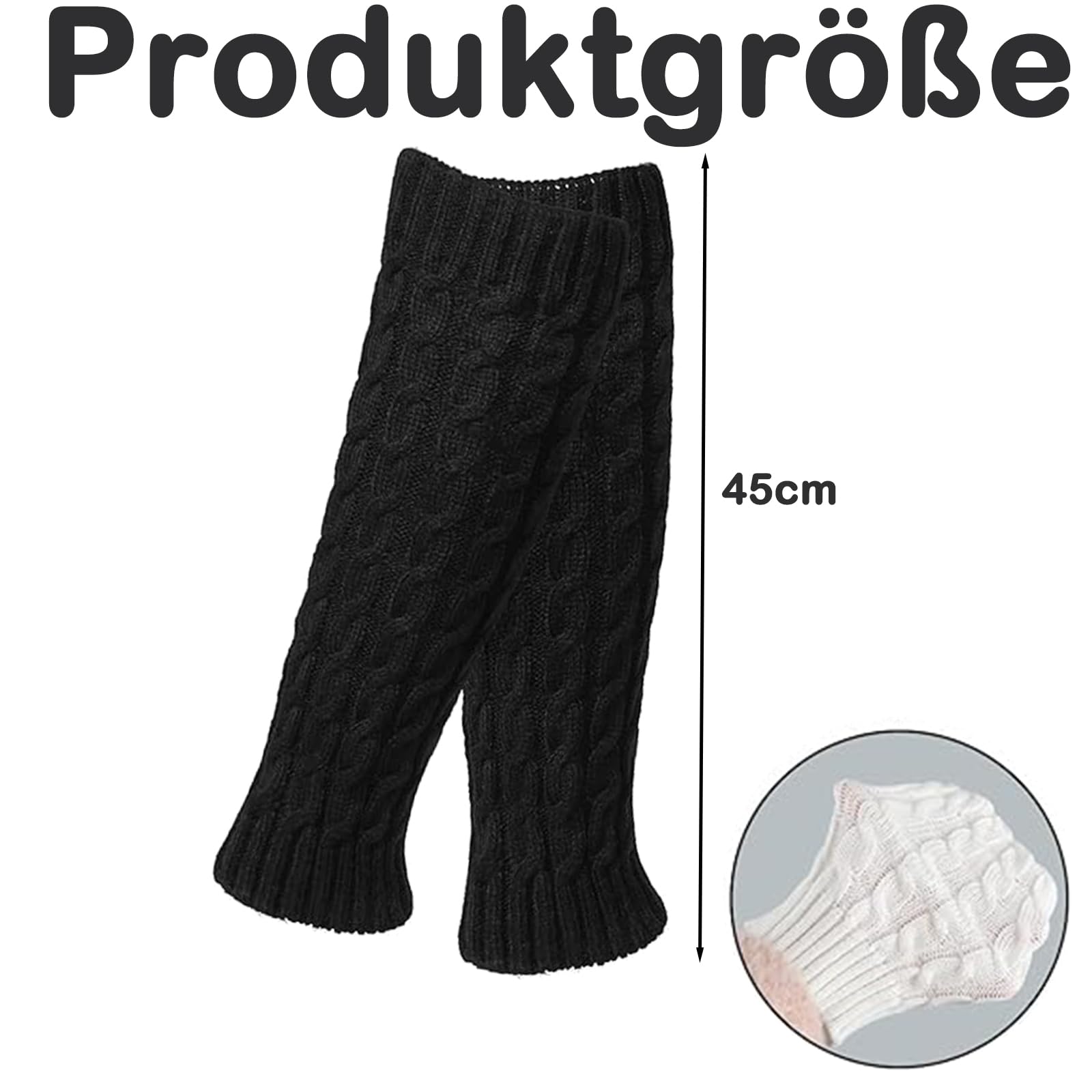 CPRNQY 2 pary ocieplaczy na nogi, ocieplacze na nogi, ciepłe ocieplacze na kolana, moda damska, długie mankiety, podkolanówki do noszenia na co dzień, do tańca, uprawiania sportu (czarno-białe),