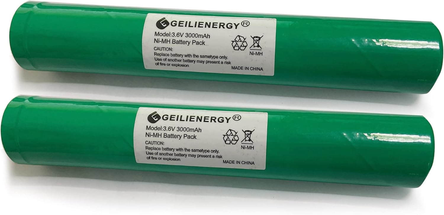 GEILIENERGY Batería Ni-MH de 3.6 V 3000 mAh (2 unidades) compatible con Streamlight Stinger 75375 75175 LED HP, XT, DS, PolyStinger, Pelican M9,