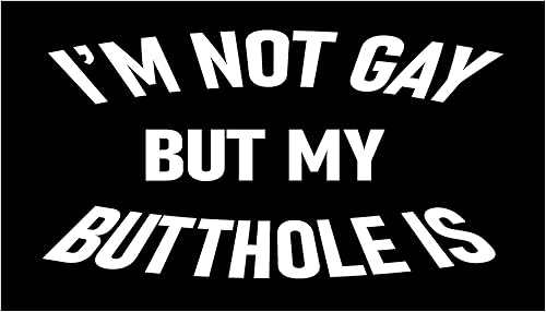 Miniatura 3 de I'm Not Gay But My Butthole is Sticker 2 Sticker Deal 3x9 y 2x2 Divertido Anal Gay Broma Broma Regalo de broma