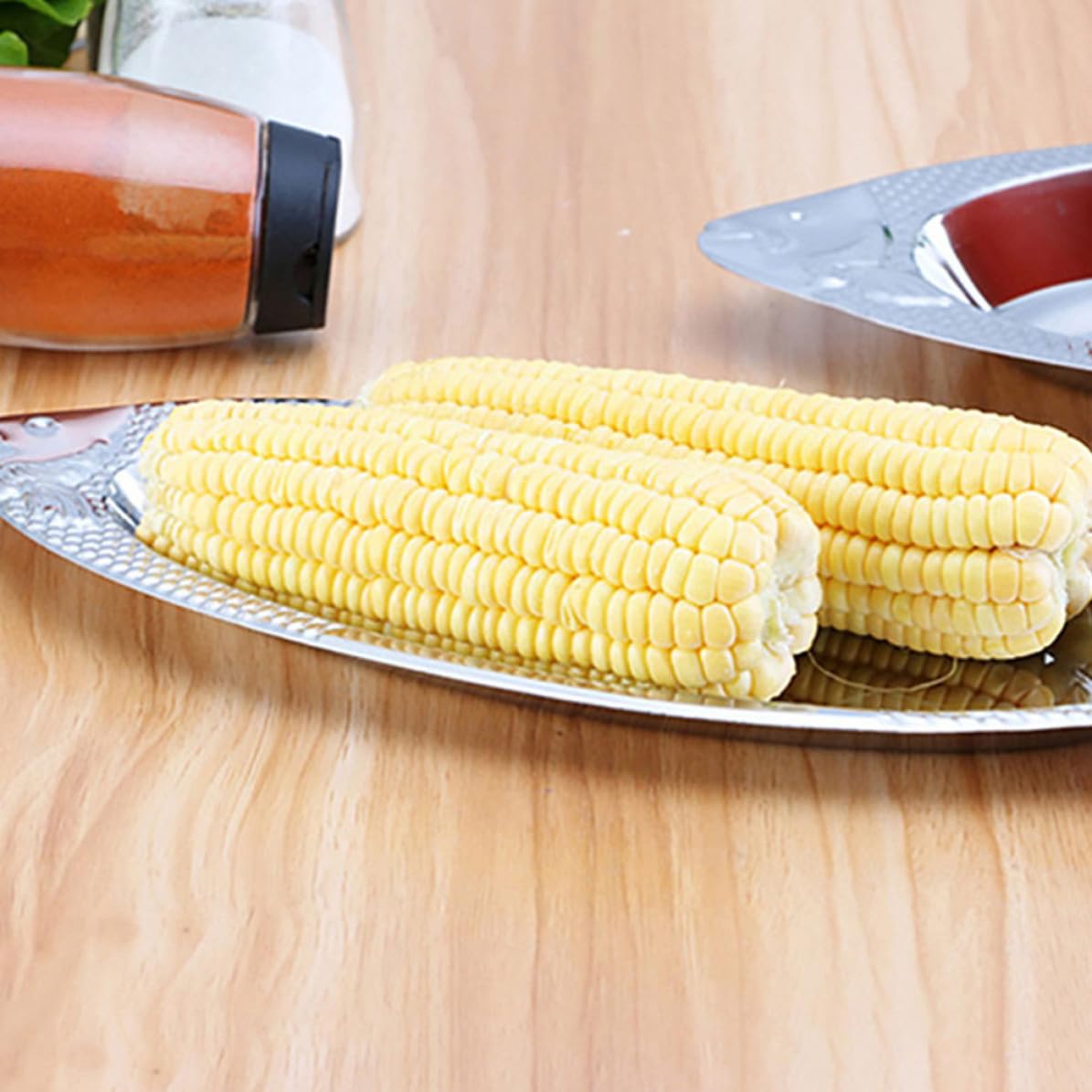 SOLUSTRE Plato de Pescado de Acero Inoxidable 3 Piezas Forma de Pez | Color Plata, Apto para Restaurantes y Hoteles, Fácil de Limpiar, Resistente a Altas Temperaturas