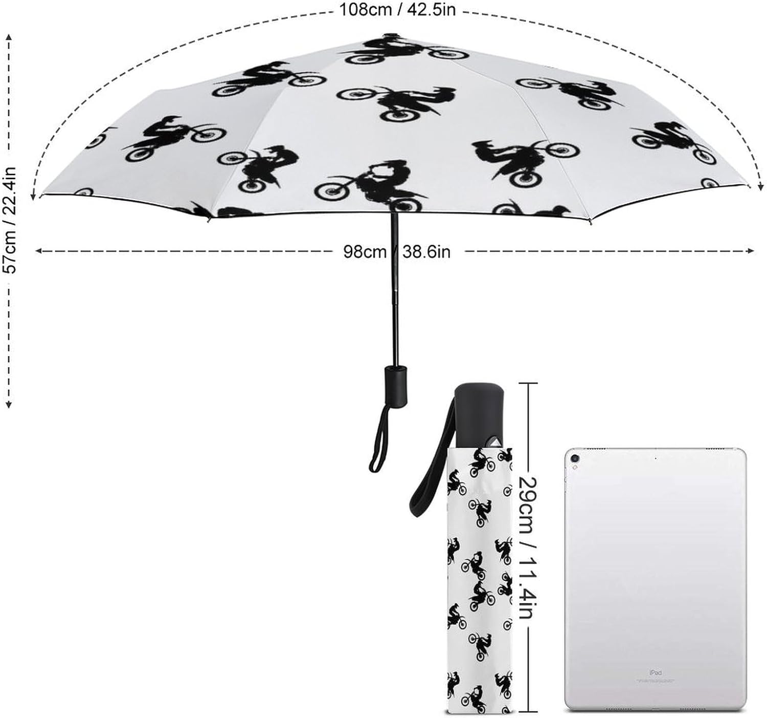Automatic Umbrellas with Case, Unisex Compact Reusable Folding Stable Umbrella with Pouch for Outdoors
