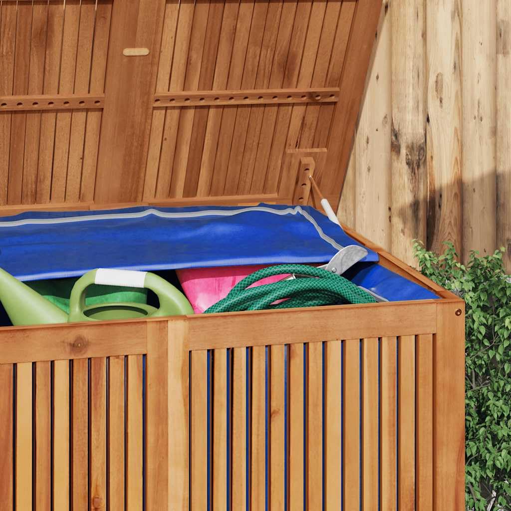 Cassapanca da giardino in legno massiccio di acacia, 200 x 80 x 75 cm, con sacchetto impermeabile, spazio per cuscini, cuscini e accessori, per terrazza, balcone o giardino