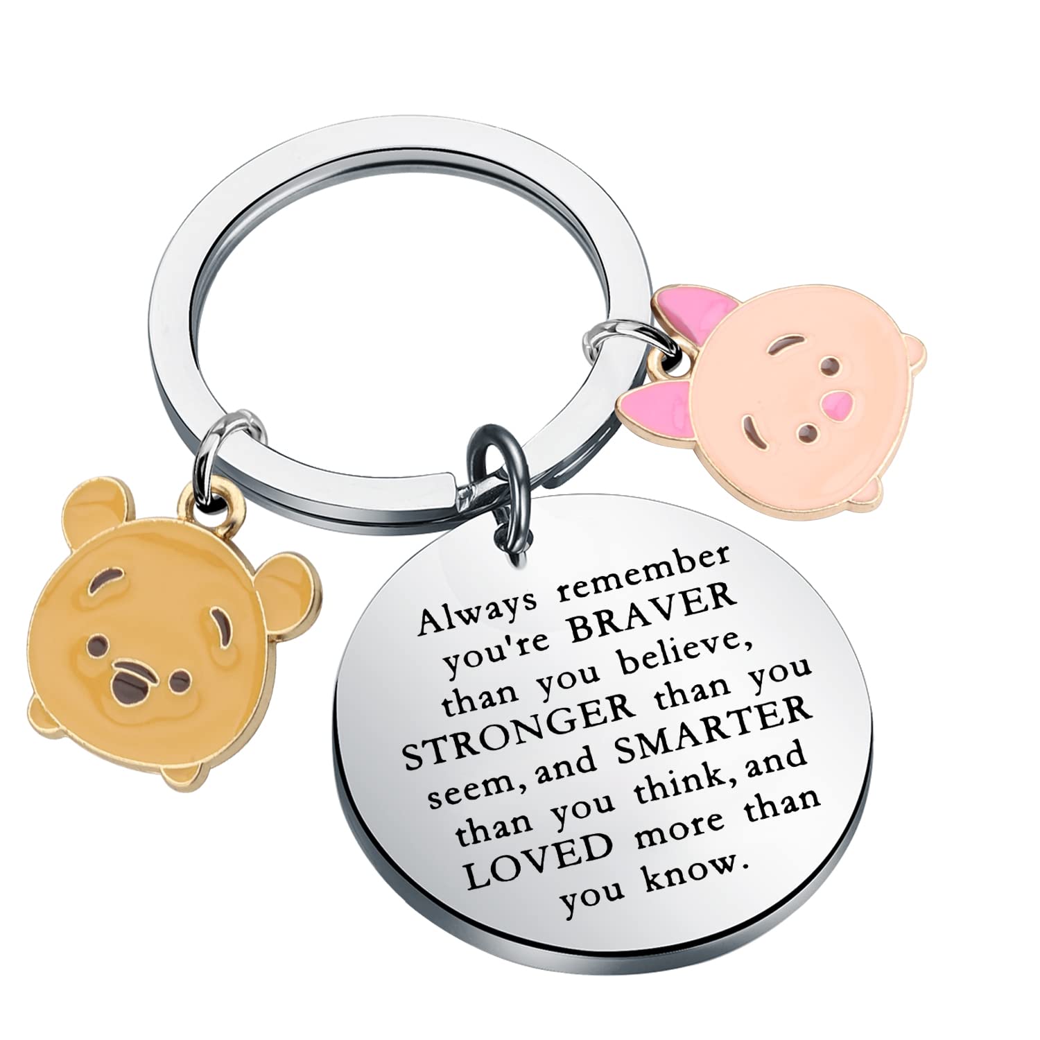 MYOSPARK Friendship Jewelry BFF Gift You are Braver Stronger Smarter Keychain