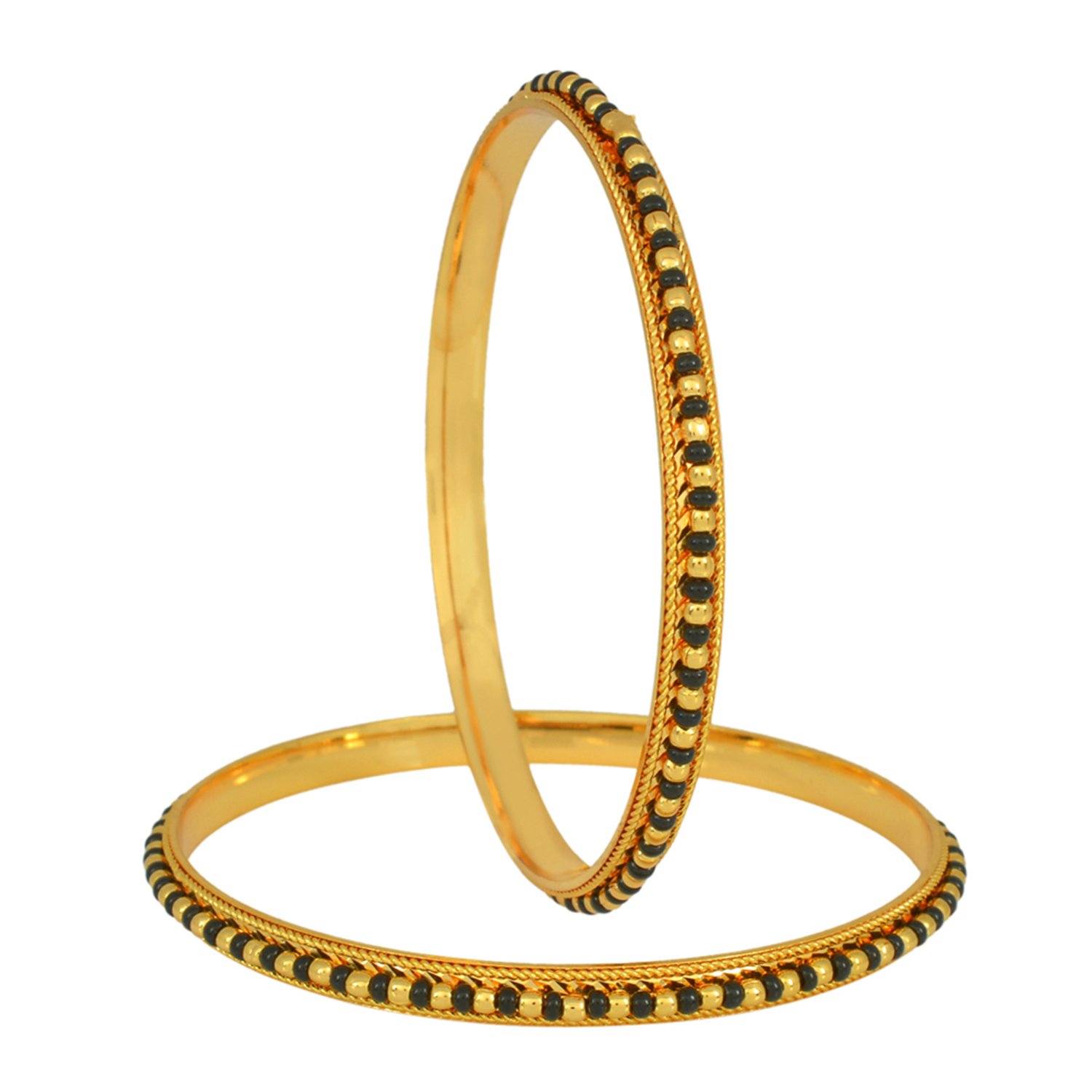 Memoir Gold plated Mangalsutra matching stylish Traditional Bangle set Ethnic Jewellery for Women (Size: 2.6) (B06WGV57FN) Amazon Price History, Amazon Price Tracker