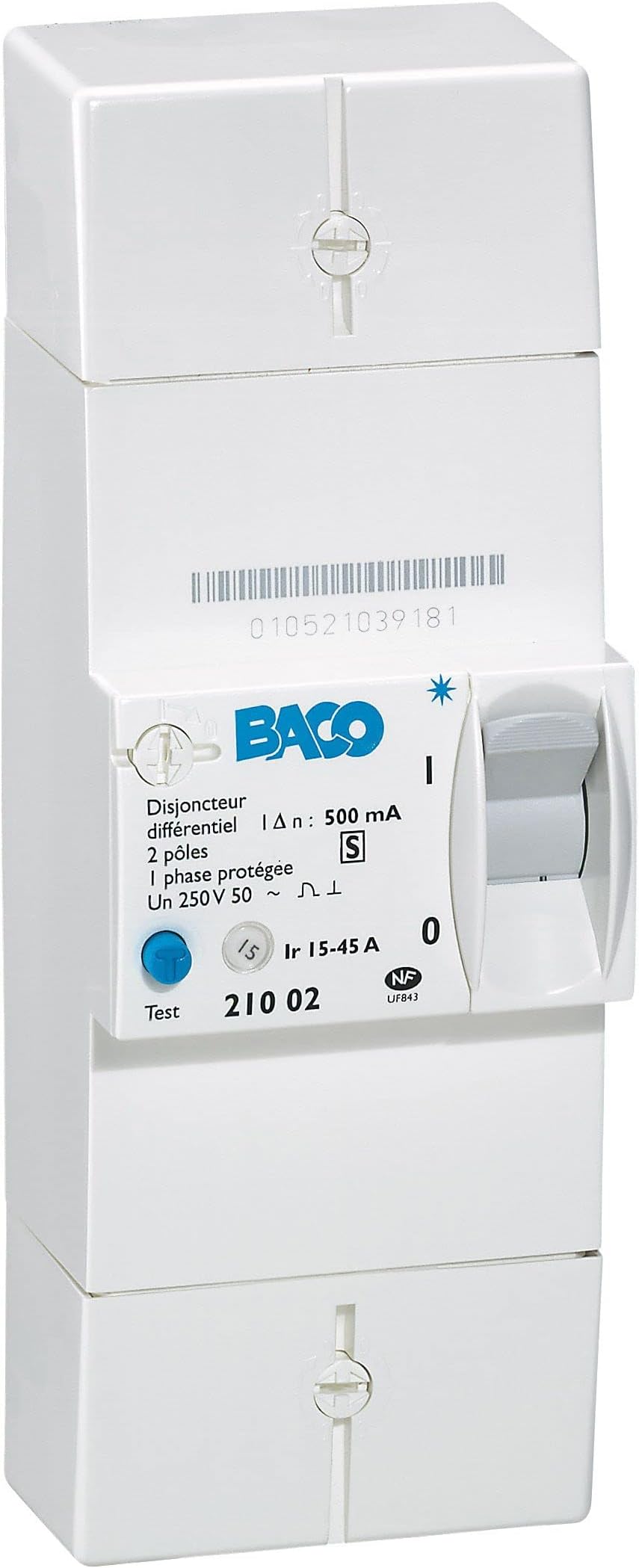 LEGRAND DISJONCTEUR DIFFÉRENTIEL Baco 401003 2 pôles 15-45A Sélectif