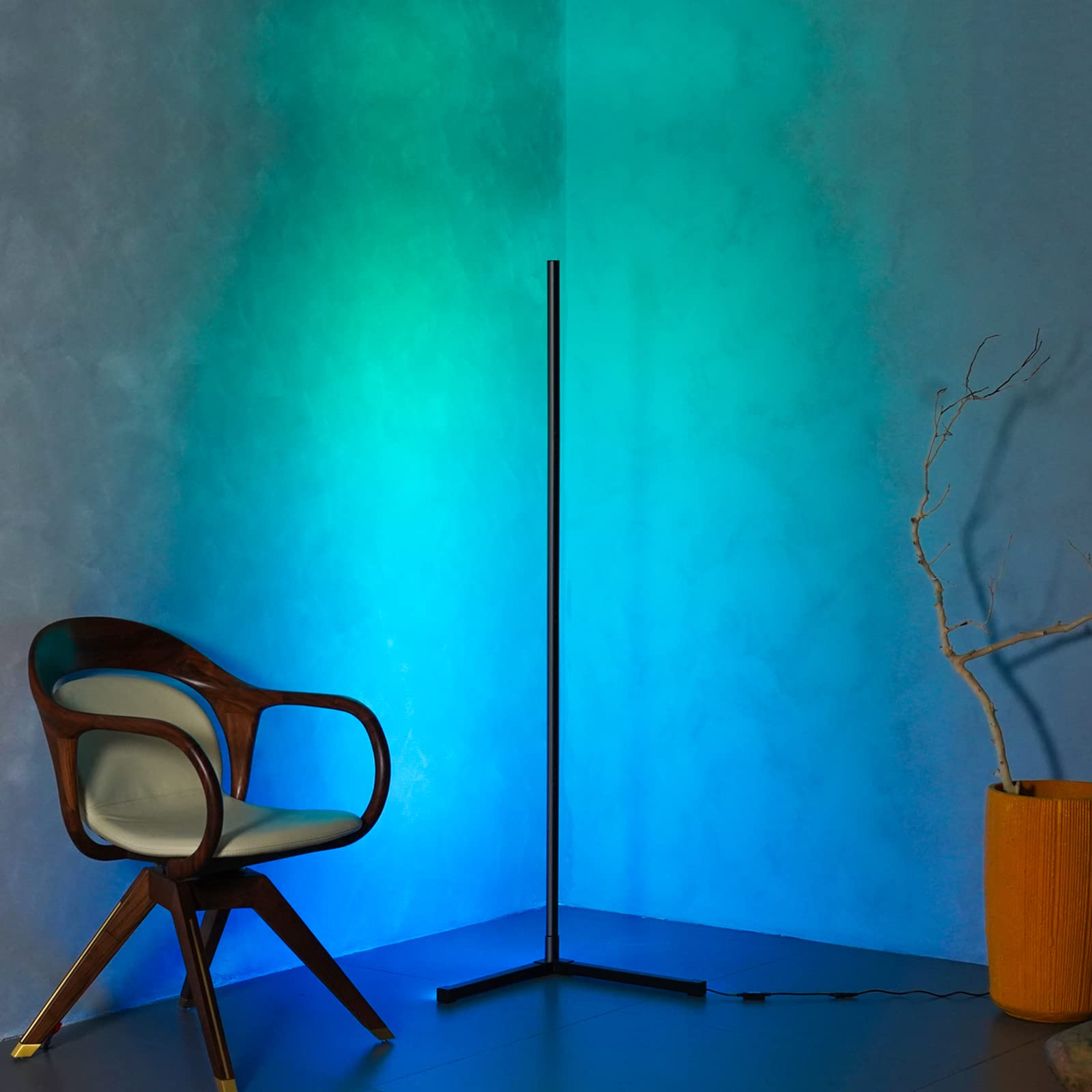 Corner Floor Lamp for Living Room, Corner Light, RGB Color Changing