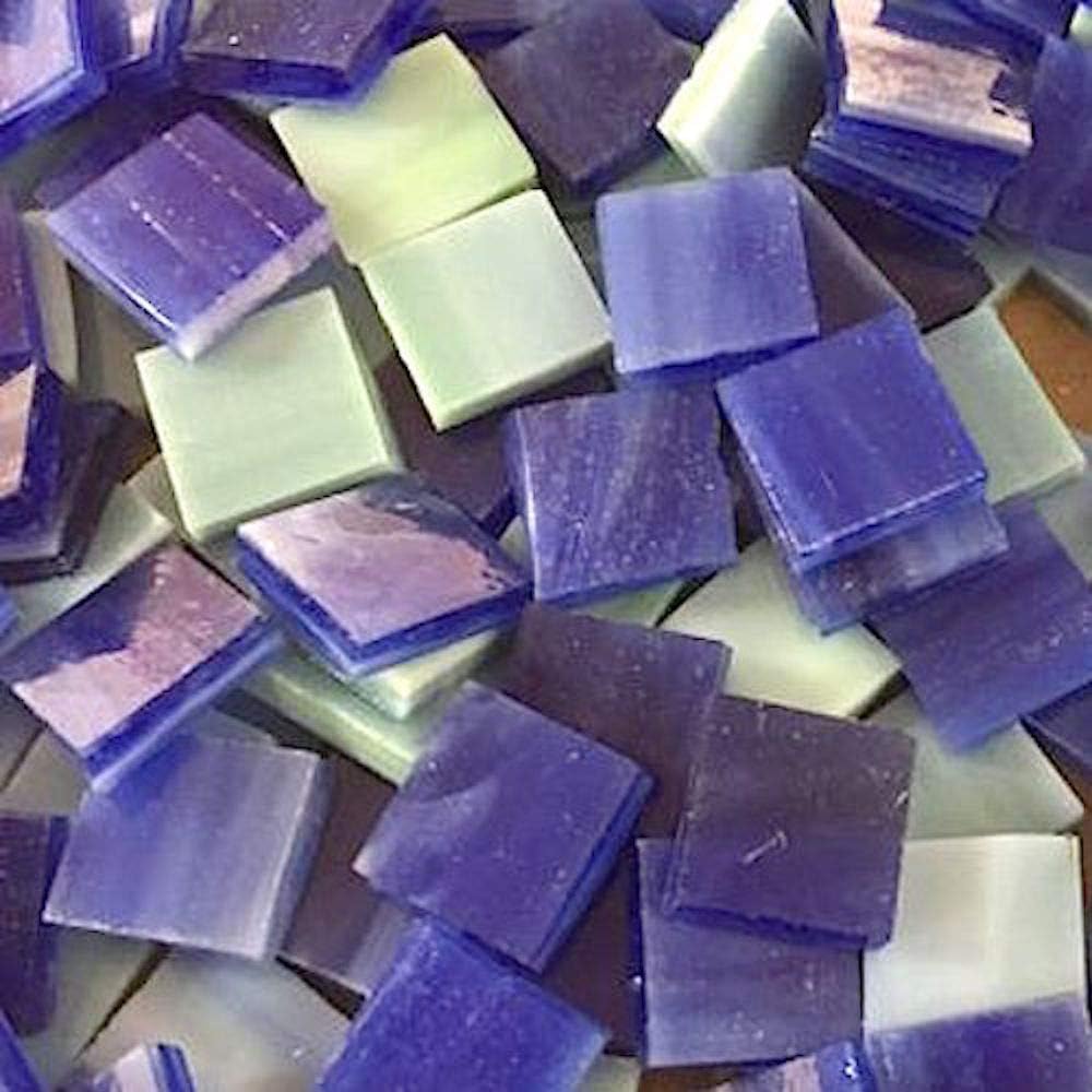 1/2" Green Blue & Deep Blue Stained Glass Mosaic Tiles