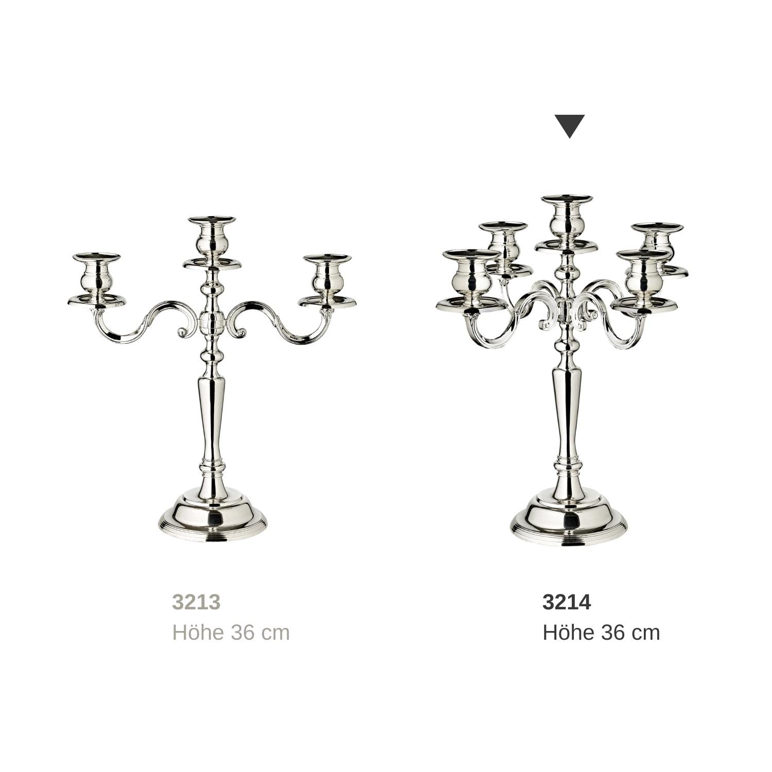EDZARD Kerzenleuchter Regina, 5-flammig, Höhe 37 cm, edel versilbert, anlaufgeschützt - Kerzenhalter für Stabkerzen, Kerzenständer in Silber, Tischdeko Wohnzimmer