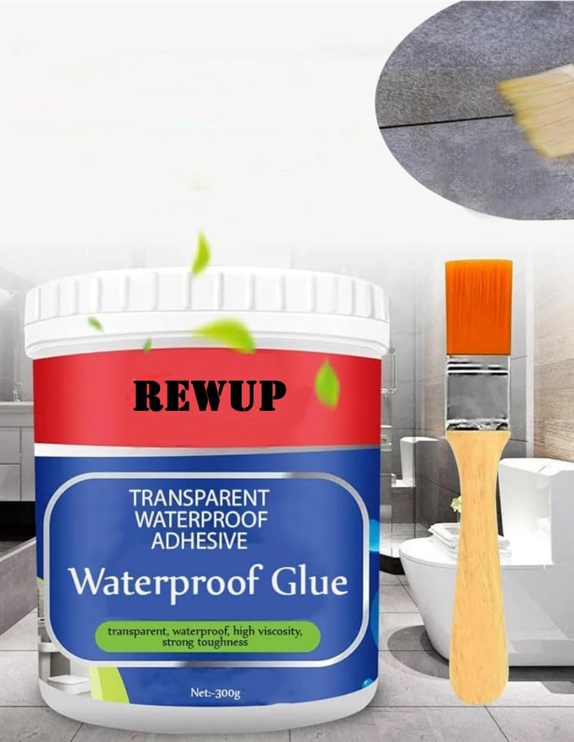 Crack Seal Glue 300gm With Brush - Transparent Waterproof for Roof Leakage Solution - Water Proof Sealant Agent (1)