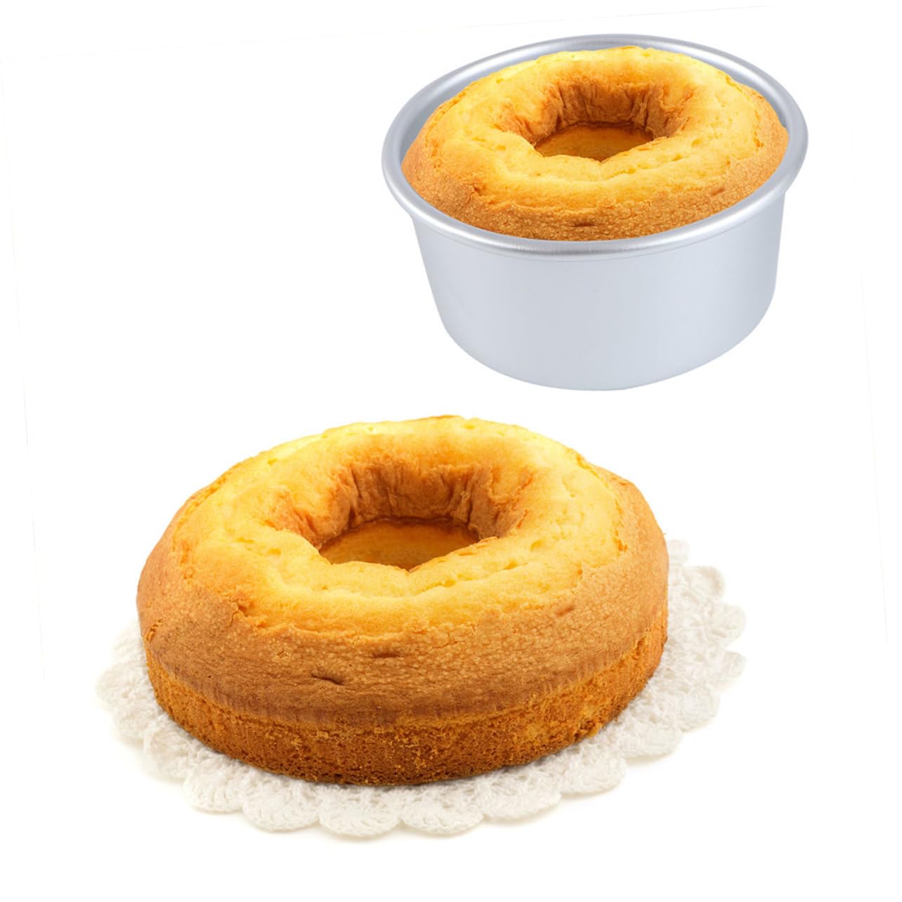 Toyvian Molde con Base Desmontable de Aleación de Aluminio para Pastel Redondo y Diseño Apto para Horno Pack de 8 Unidades Adecuado para Pastelería Profesional