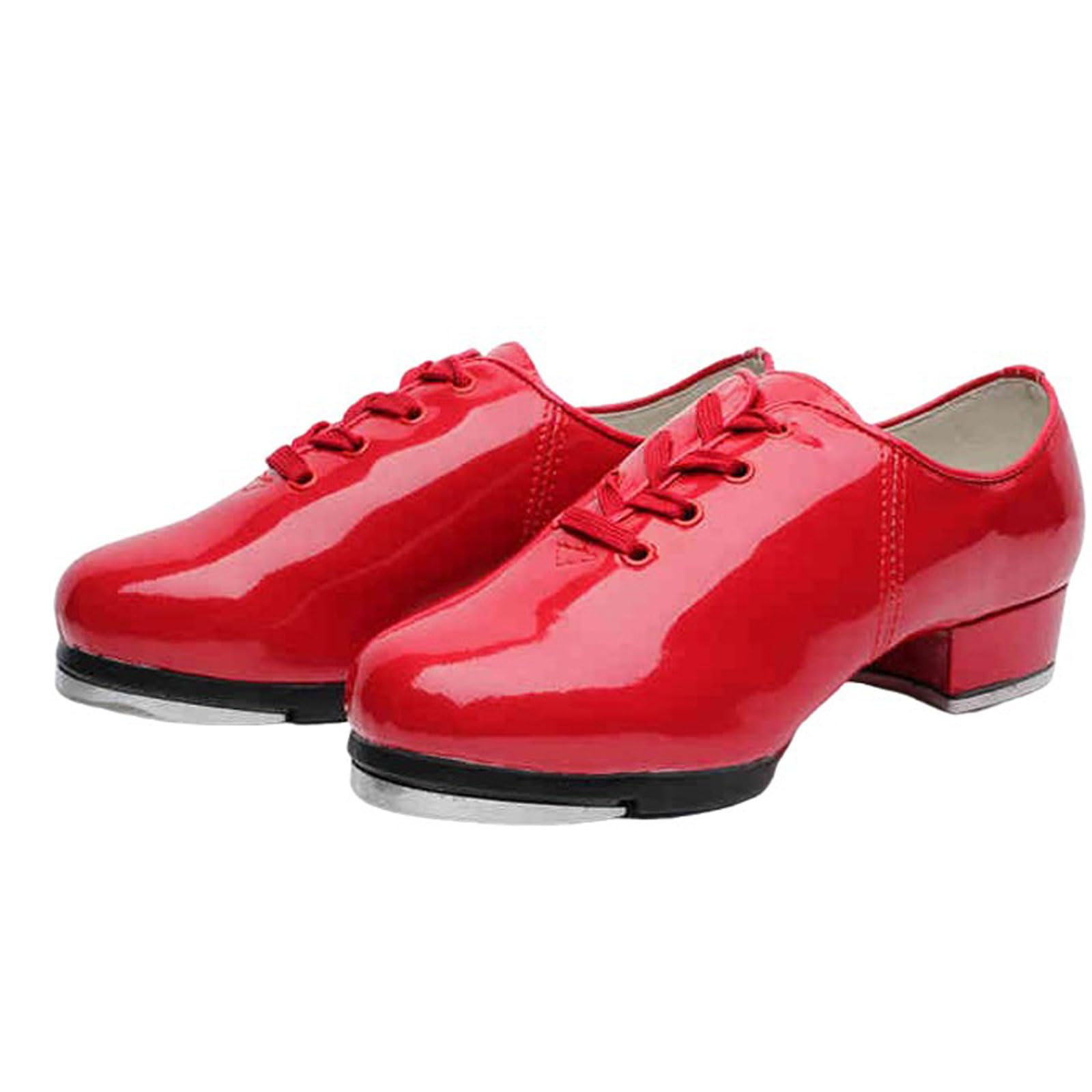 Zenithuxe Tap Dance Shoes.Men’s Tap Shoes.Women’s Tap Shoes.Tie Up Jazz Tap Dance Shoe