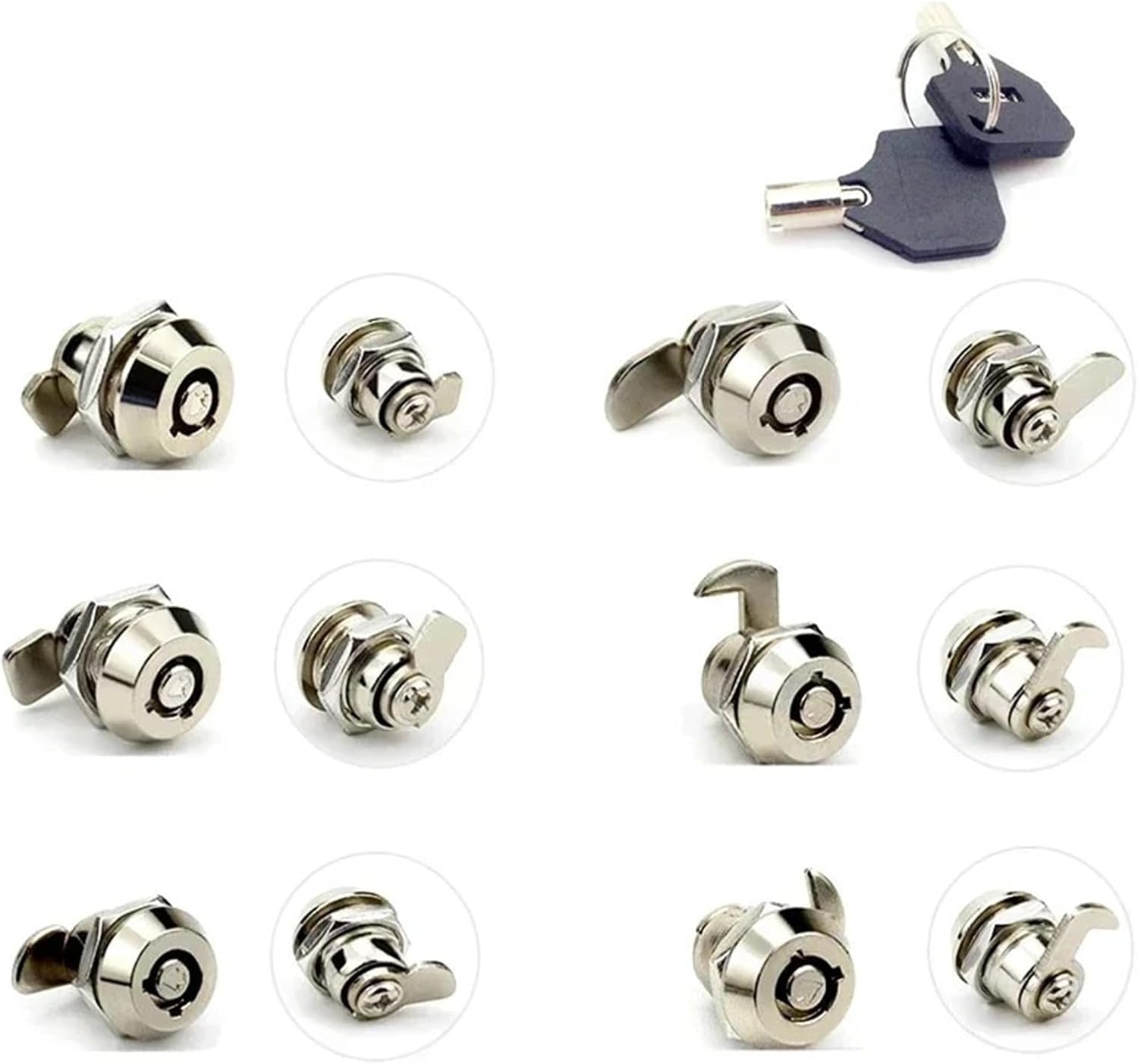 Mini Cabinet Tubular Cam Lock for ATM Cash Box Printer Show Case Light-Box Attendance Machine Hardware MX09 G1 1Pcs(NO.1)