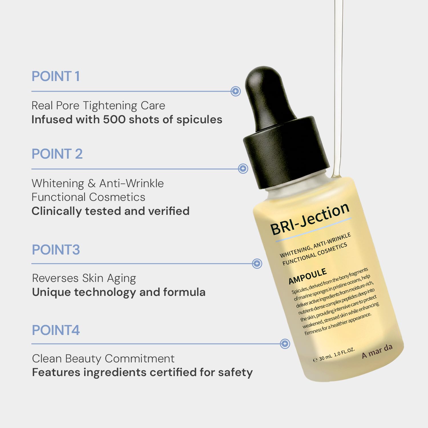 A mar da BRI-Jection Ampoule 30ml – Hydrating & Radiance Serum with 3GF Complex & Volufiline | For Smooth and Supple-Looking Skin - Image 3