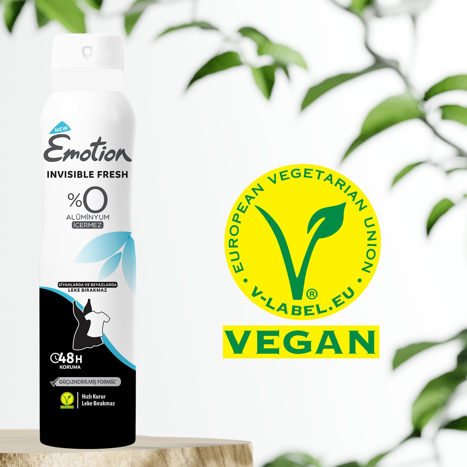 Emotion Invisible Fresh Kadın Vegan Deodorant 3X150Ml Hızlı Kurur Leke Bırakmaz