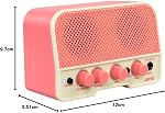 JOYO Mini Practice Guitar Amp Combo 5W Rechargeable Small Guitar Amplifier with Two Channels Bluetooth Headphone Jack (JA-02 II Pink)