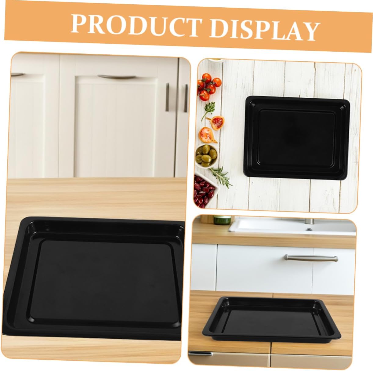 2pcs Commercial Enamel Baking Trays Oven for Cookies Cakes Jelly Commercial Use Easy to Clean Heat Resistant