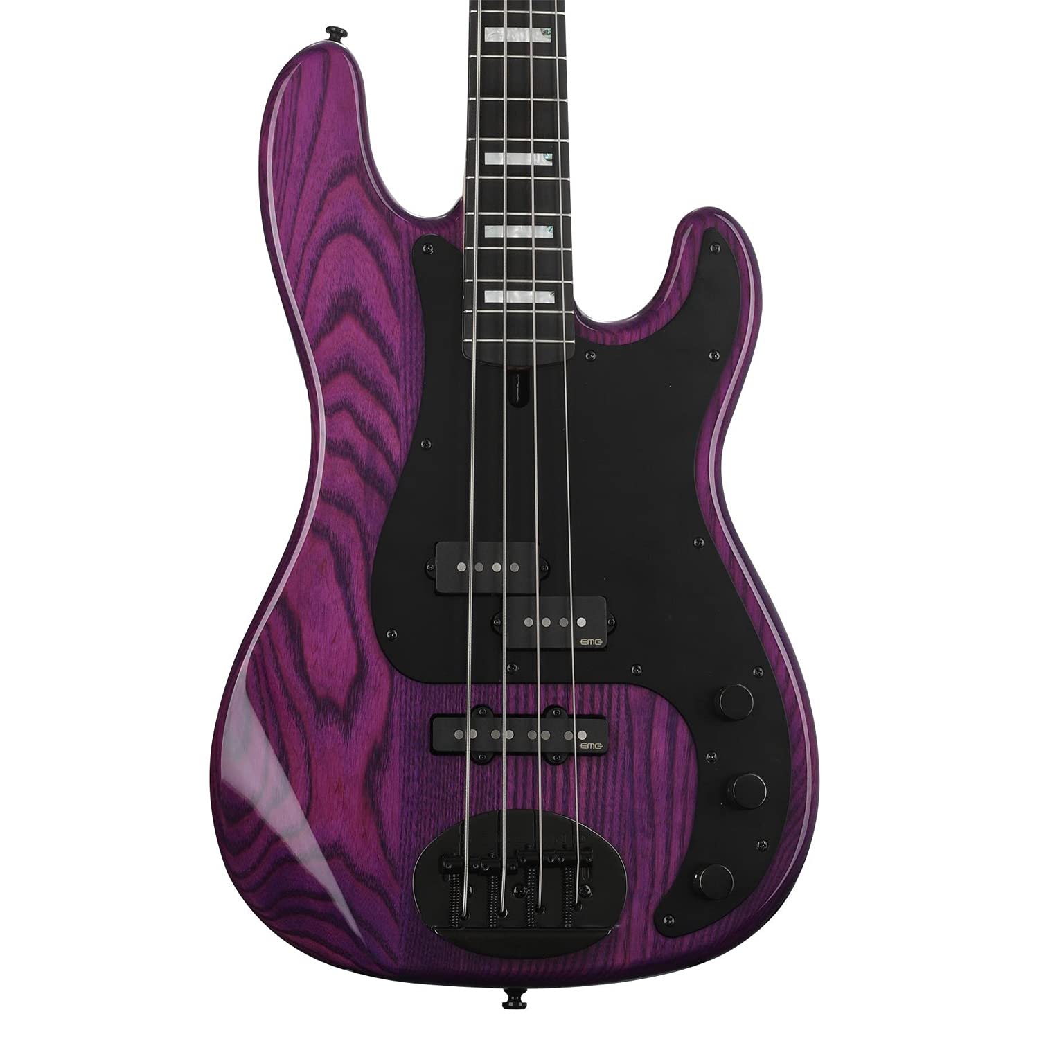 Clutch Lakland Skyline 44-64 GZ Bass Guitar – Translucent Purple, 25W Bass Amp, EBall Cable, KLIQ TinyTune Bundle