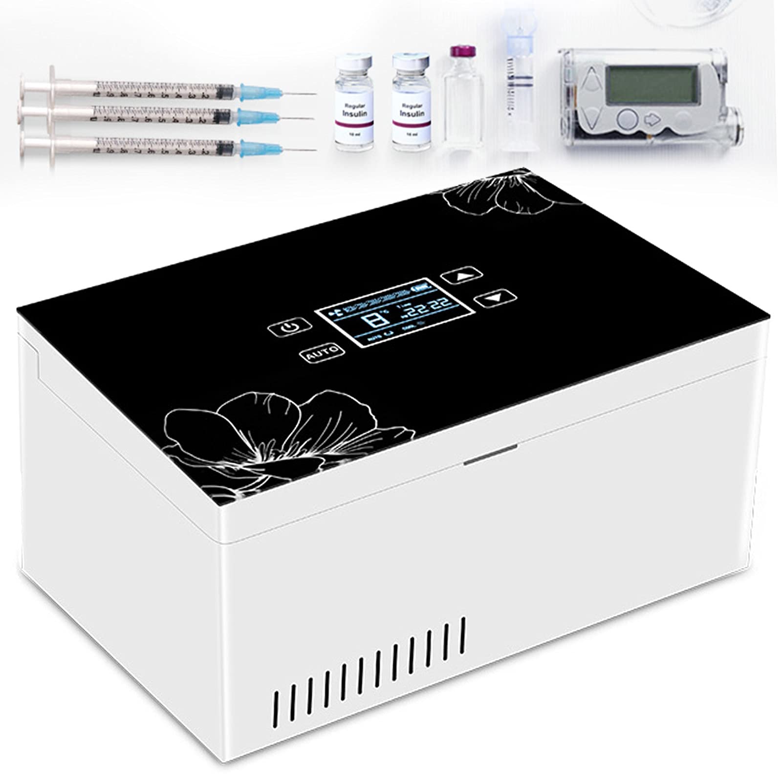 YNITJH Neveras De Insulina Eléctrico,Mini refrigerador de medicamentos y refrigerador de insulina para automóvil, Refrigerador USB con Batería,para Viajes Almacenamiento de medicamentos,2Battery