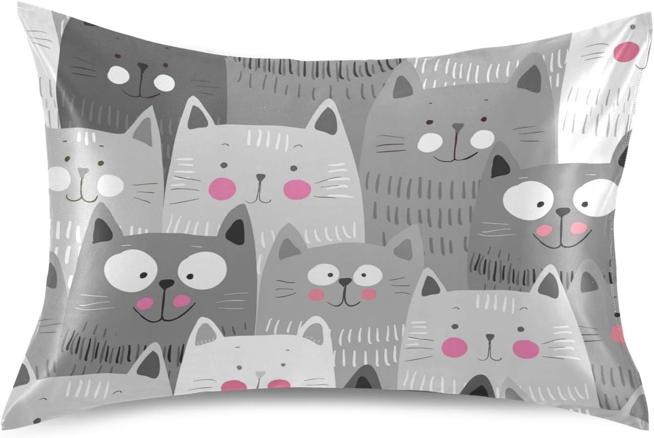 Cat Satin Pillowcases Breathable...
